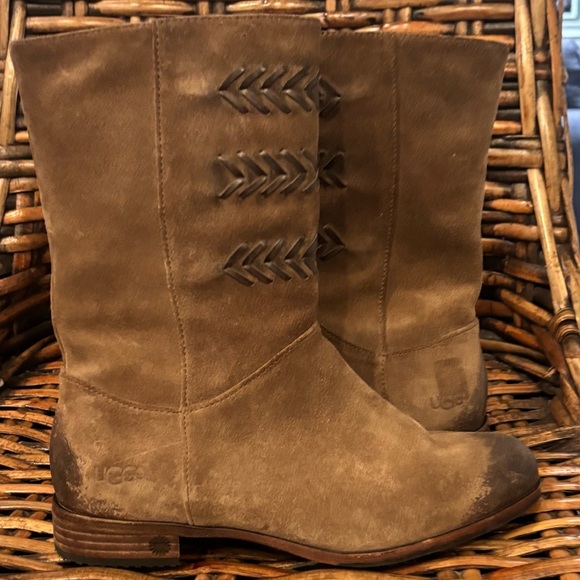 UGG Cailyn Womens 6 Boots
Brown Distressed Suede Winter
Western Low Heel Roper - Picture 4 of 12